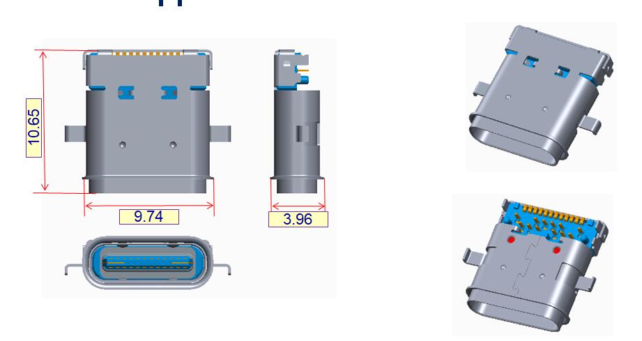 防水type c连接器